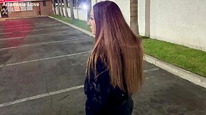 Italian milf Artemisia Love smokes and flashes big tits in car