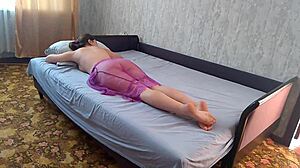 at the masseur appointment he dressed pervert in my dress n came in my tight pussy