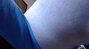 oh man these wonderful farts echo inside her tight yoga pants up close