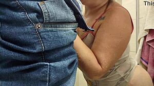 chubby latina wife sneaks electrician into shower for bareback pounding behind husband's back