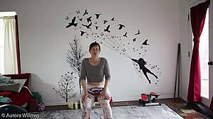 yoga instructor demonstrates flexible poses in lesson 339
