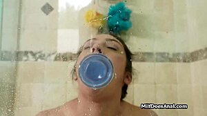 damn, this fresh wife takes surprise anal from a stranger in the shower