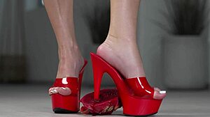 What if petite brunette crushes fruits barefoot then in high heels for 4k footfetish fun?