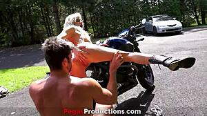 Pegas Productions Features Vyxen Steel Squirting Outdoors