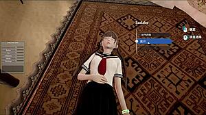 3d hentai game carries big tits anime teens to beach for intense fucking