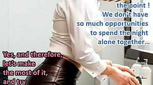 midlife joi leather dream: jerk off to bukkake secretary's big tits
