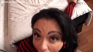 sinful milf sneaks anal pounding in hotel bed after bent over doggystyle blowjob