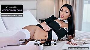 latina maid walks in on your jerk off session... dirty joi talk starts