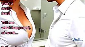 midlife joi leather dream: jerk off to bukkake secretary's big tits