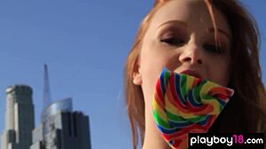 ever seen a bombastic busty redhead teen strip naked on a rooftop like elizabeth marxs?