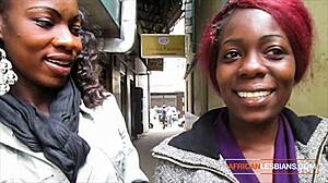 Naughty African Lesbian Teens Eat Pussy Public Outdoor Massage
