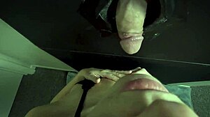 I'm slurping every inch of this rock hard gloryhole cock, loving it!