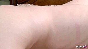 Petite ginger catches hairy-pussy stepsis masturbating then seduces to lesbian lick