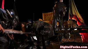 Mad Maxxx Lesbians Lick Pussy Outdoors in Boots