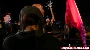 Mad Maxxx Lesbians Lick Pussy Outdoors in Boots