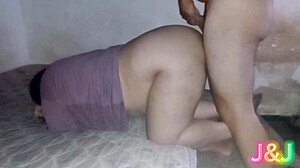Whoa, caught that juicy chubby babe bent over doggystyle!