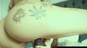 Inked Alby's Big Black Cock Craving Leads to Bent-Over Deepthroat and Rough Pussy Pounding Tease