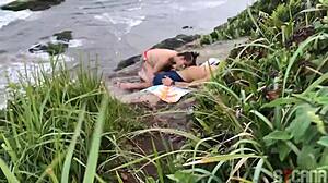 damn caught banging on sao paulo beach public anal outdoor