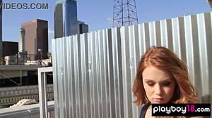 ever seen a bombastic busty redhead teen strip naked on a rooftop like elizabeth marxs?