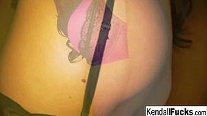 kendall karson teases pussy ass in stockings solo fetish strip nude