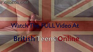 18-Year-Old British Hottie Wanks Off Old Guy's Huge Cock!