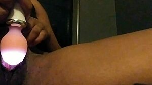 ebony babe fingers her dripping pussy making those wet sounds until she creams and squirts everywhere
