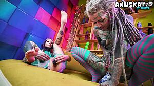 wanna see alternative goth babes fist gaping asses with crazy toys and dildos?
