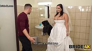 stuck in wedding toilet i cheat with stranger's thick cock