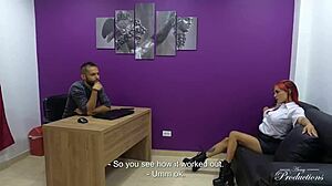i seduce boss with big tits blowjob and pussy lick for cash raise