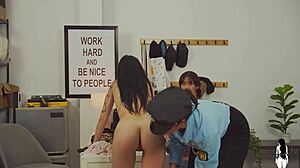 two petite latinas caught stealing now licking pussy to squirt free