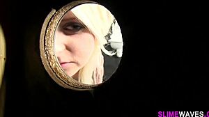 imagine this gloryhole slut covered in bukkake mess from all sides