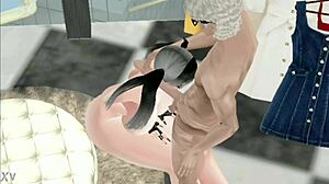 Noob Pounds Gothic Girl's Massive Shaking Ass in Anal Pounding