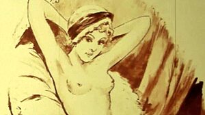 vintage erotic drawings capture hairy antique scenes in retro style