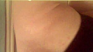 Hairy pussy solo masturbation on toilet in steamy bathroom nude
