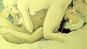 vintage erotic drawings capture hairy antique scenes in retro style