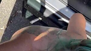 cheating blonde whore deepthroats cock outdoors for daytime facial?