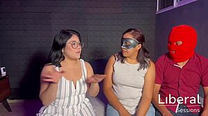 couple's first cuckold thrill husband watches latina wife with two guys