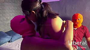 couple's first cuckold thrill husband watches latina wife with two guys