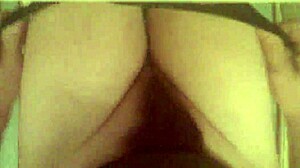 Hairy pussy solo masturbation on toilet in steamy bathroom nude