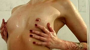 lesbian babe fingers shaves then strapon ass fucks straight best friend