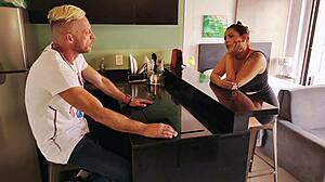 My sister-in-law's huge ass revived my cock so I creampied it bent over in kitchen