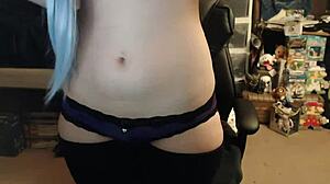 big ass brunette teen strips naked dancing in lingerie on cam