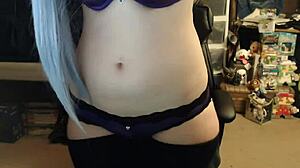 big ass brunette teen strips naked dancing in lingerie on cam