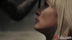 punishing blonde slave misha mynx caged deepthroated and spanked hard by tommy pistol