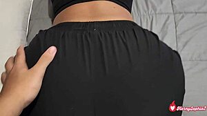 Chubby Latina Roommate Forces Rough POV Pussy Ride After Spying Stretches