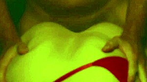 Big ass babe in red lingerie takes brutal throatfuck then doggy pounding