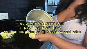 gordinha juliana coxta rides cock on floor pov chocolate cake
