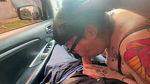 mamiimaldii sucks cock in car windows down for public view of her big ass