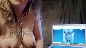 bound french housewife maid humiliates herself outdoors with dirty talk handjob on slave photos