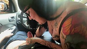 mamiimaldii sucks cock in car windows down for public view of her big ass